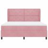 vidaXL Cama Box com colch&atilde;o com cabeceira Rosa 200 x 180 cm Poli&eacute;ster