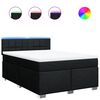 vidaXL Cama com molas/colch&atilde;o 140x190 cm tecido preto