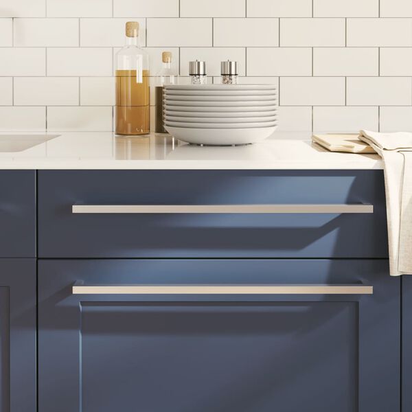 vidaXL Puxadores para m&oacute;veis 20 pcs 480 mm a&ccedil;o inoxid&aacute;vel prateado