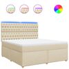 vidaXL Cama com molas/colch&atilde;o 180x200 cm tecido cor creme