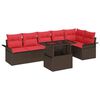 vidaXL Conjunto de Sof&aacute; de Jardim 7 pcs Castanho Rattan Sint&eacute;tico