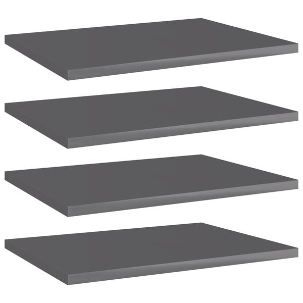 vidaXL Prateleiras para estante 4 pcs 40x30x1,5cm contraplacado cinza