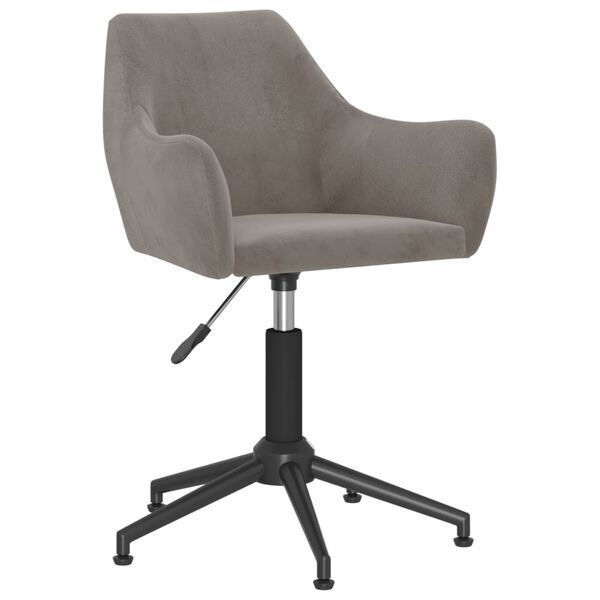 vidaXL Cadeira de jantar girat&oacute;ria veludo cinzento-claro