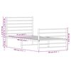 vidaXL Estrutura de cama com cabeceira e p&eacute;s 75x190 cm metal branco