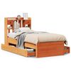 vidaXL Cama c/ estante sem colch&atilde;o 100x200cm pinho maci&ccedil;o castanho-mel