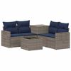 vidaXL Conjunto de Sof&aacute;s 6 unid. Cinza e Azul Marinho