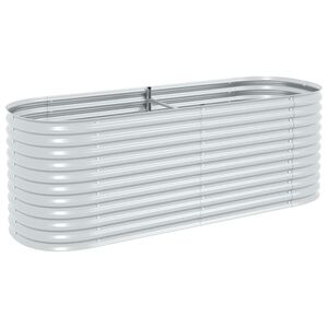 vidaXL Canteiro elevado de jardim a&ccedil;o galvanizado 240x80x81cm prateado