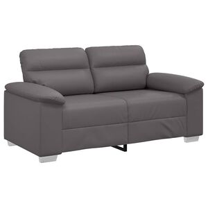 vidaXL Sof&aacute; de 2 lugares cinza, 160x81x84 cm, em couro sint&eacute;tico