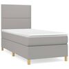 vidaXL Cama com molas/colch&atilde;o 90x200 cm tecido cinza-claro