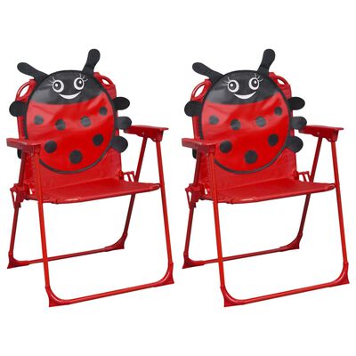 vidaXL Cadeiras de jardim infantis 2 pcs tecido vermelho