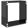 vidaXL Prateleiras parede forma de cubo 2 pcs 30x15x30 cm cinza brilh.