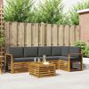 vidaXL Conjuntos de sof&aacute;s com almofada 6 pcs Natural e Antracite