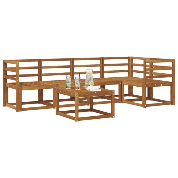 vidaXL Conjunto de Sof&aacute;s para Exterior 6 pcs Natural e Creme