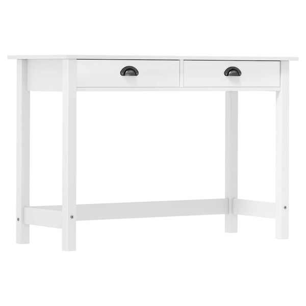 vidaXL Mesa consola Hill c/ 2 gavetas 110x45x74 cm pinho maci&ccedil;o