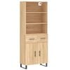 vidaXL Arm&aacute;rio alto 69,5x34x180 cm derivados de madeira cor sonoma