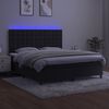 vidaXL Cama box spring c/ colch&atilde;o/LED 160x200 cm veludo preto