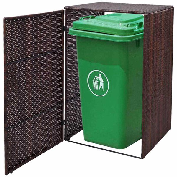 vidaXL Abrigo para contentor de lixo Castanho 76 x 78 x 123 cm