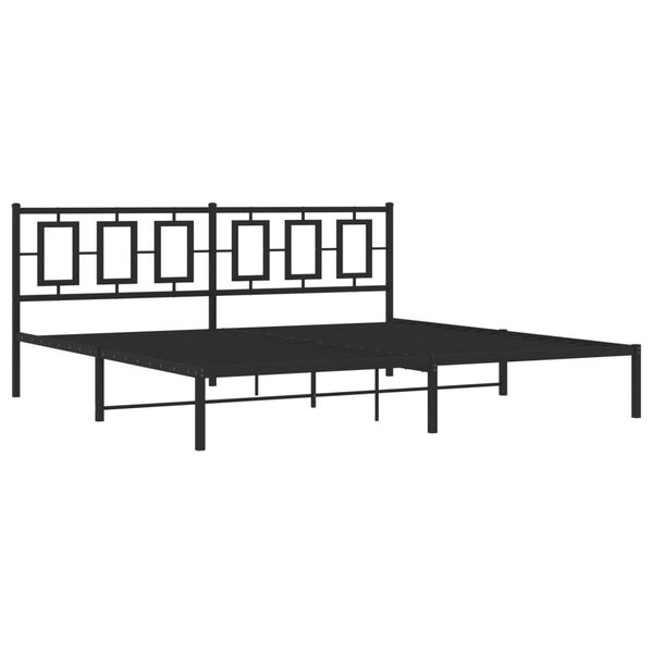 vidaXL Estrutura de cama com cabeceira 193x203 cm metal preto