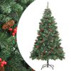 vidaXL &Aacute;rvore de Natal artificial articulada c/ pinhas e bagas 180 cm