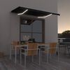 vidaXL Toldo retr&aacute;til manual c/ LED 350x250 cm antracite