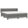 vidaXL Cama com molas/colch&atilde;o 180x200 cm tecido cinzento-escuro