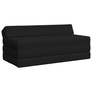 vidaXL Sof&aacute; Cama Dobr&aacute;vel Preto 120 x 60 x 49 cm Tecido