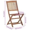 vidaXL Cadeiras de exterior dobr&aacute;veis c/ almofad&otilde;es 8pcs ac&aacute;cia maci&ccedil;a