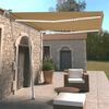 vidaXL Toldo autom&aacute;tico LED e sensor de vento 300x250cm amarelo/branco