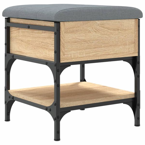 vidaXL Banco sapateira 42x42x45cm derivados de madeira carvalho sonoma