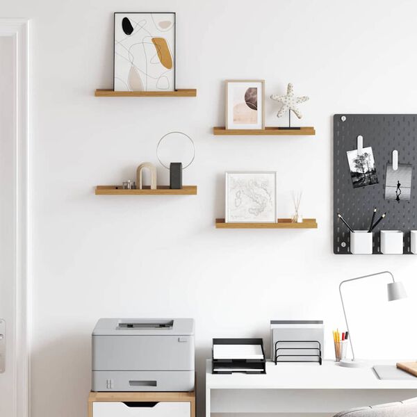 vidaXL Prateleira de Parede com prateleira 4 pcs Bege 40 x 9 x 3 cm