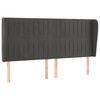 vidaXL Cabeceira cama c/ abas veludo 203x23x118/128 cm cinzento-escuro