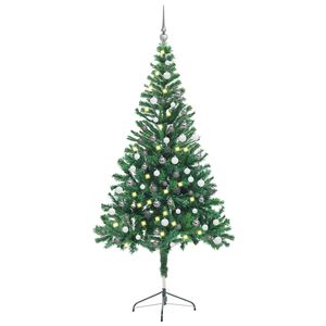 vidaXL &Aacute;rvore de Natal artificial pr&eacute;-iluminada + bolas 380 ramos