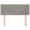 vidaXL Cabeceira de cama c/ abas veludo 83x16x78/88 cm cinzento-claro