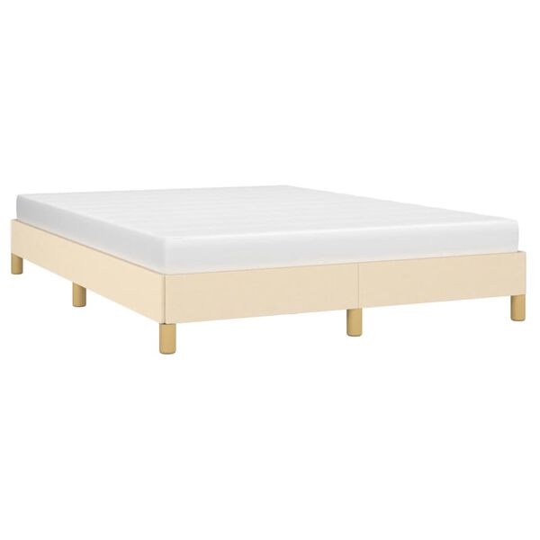 vidaXL Estrutura de cama sem colch&atilde;o 160x200 cm tecido cor creme