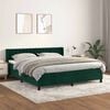 vidaXL Cama com molas/colch&atilde;o 180x200 cm veludo verde-escuro