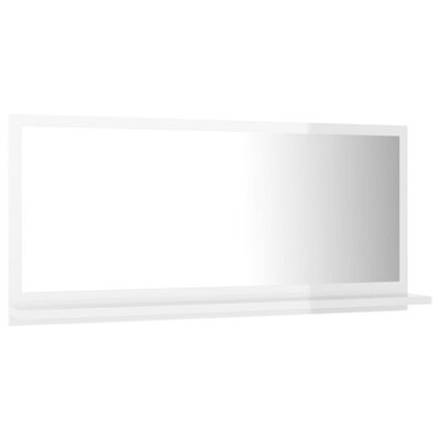 vidaXL Espelho de casa de banho 80x10,5x37cm contrap. branco brilhante