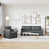 vidaXL Conjunto de Sof&aacute;s 2 pcs Cinzento-Escuro 196 x 82 x 85 cm Tecido