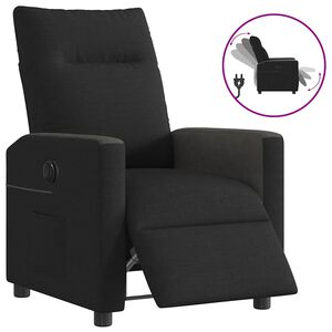 vidaXL Poltrona el&eacute;trica reclin&aacute;vel tecido preto