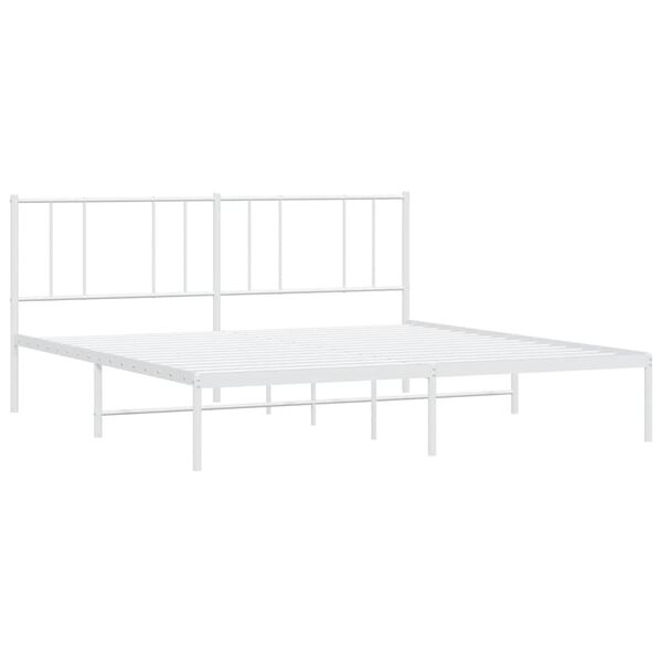 vidaXL Estrutura de cama com cabeceira 193x203 cm metal branco