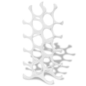 Garrafeira/suporte de alum&iacute;nio para 15 garrafas, prateado