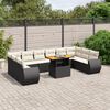vidaXL 11 pcs conjunto sof&aacute;s de jardim c/ almofad&otilde;es vime PE preto