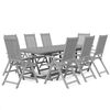 vidaXL 9 pcs conjunto de jantar para jardim madeira de ac&aacute;cia maci&ccedil;a