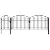 vidaXL Cerca de jardim com topo arqueado 2x5 m a&ccedil;o preto