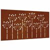 vidaXL Decora&ccedil;&atilde;o p/ muro de jardim 105x55 cm a&ccedil;o corten design flores
