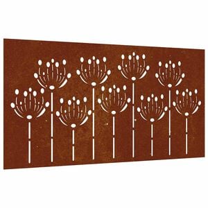 vidaXL Decora&ccedil;&atilde;o p/ muro de jardim 105x55 cm a&ccedil;o corten design flores