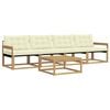 vidaXL Conjunto de Sof&aacute;s para Exterior 5 pcs Branco e Creme