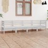 vidaXL 4 pcs conjunto lounge de jardim pinho maci&ccedil;o branco