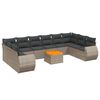 vidaXL 11 pcs conjunto sof&aacute;s de jardim c/ almofad&otilde;es vime PE cinzento