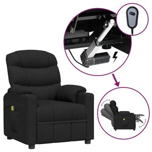 vidaXL Poltrona de massagens el&eacute;trica tecido preto