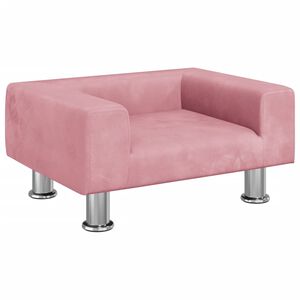 vidaXL Sof&aacute; infantil 50x40x26,5 cm veludo rosa